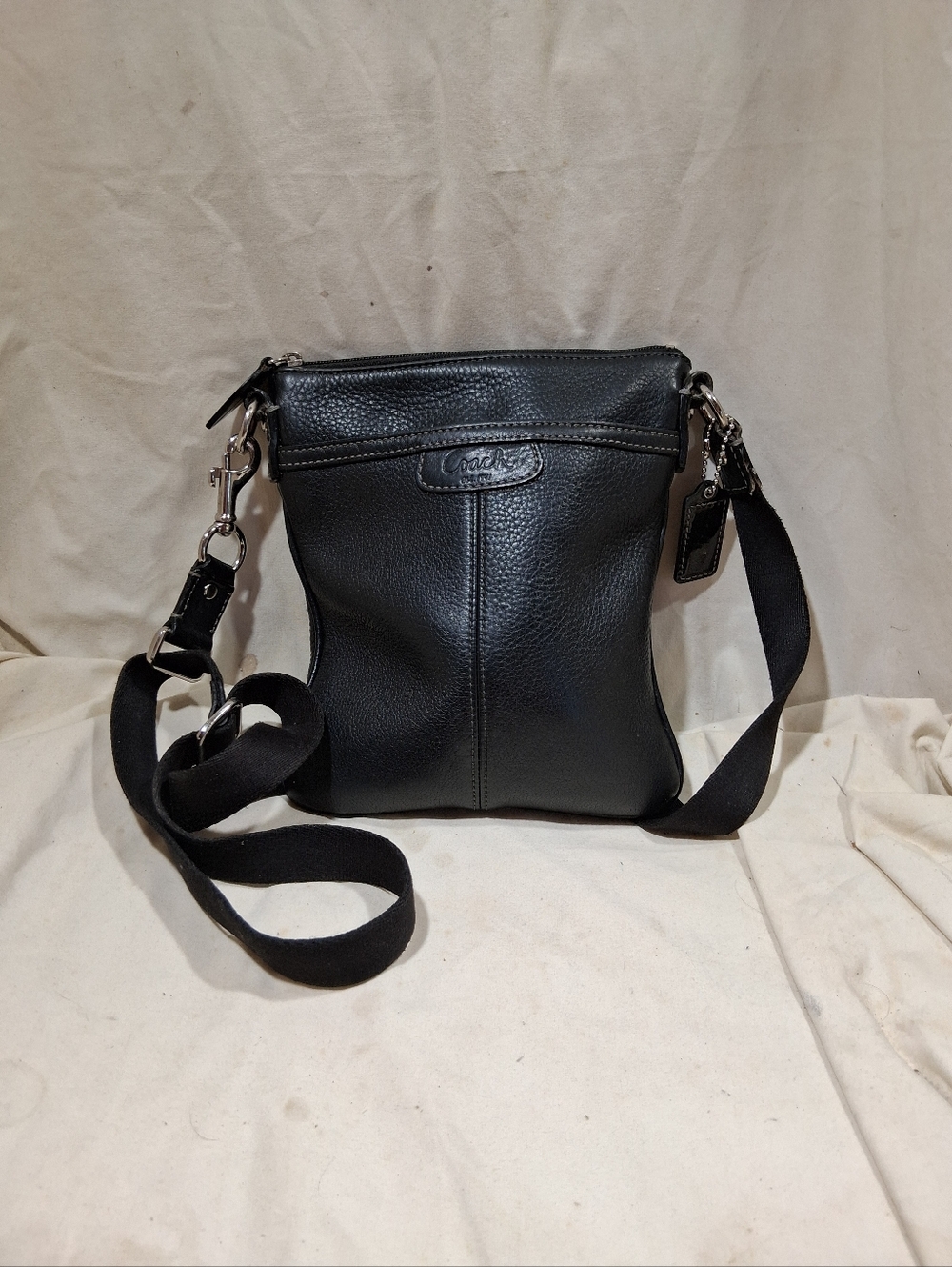 Coach Black Pebbled Leather Crossbody